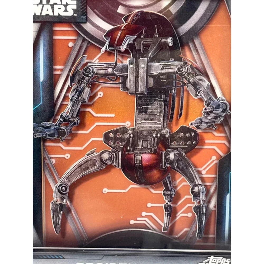2025 Topps Star Wars Smugglers Outpost Droideka Droid Shadowbox Orange #12/25